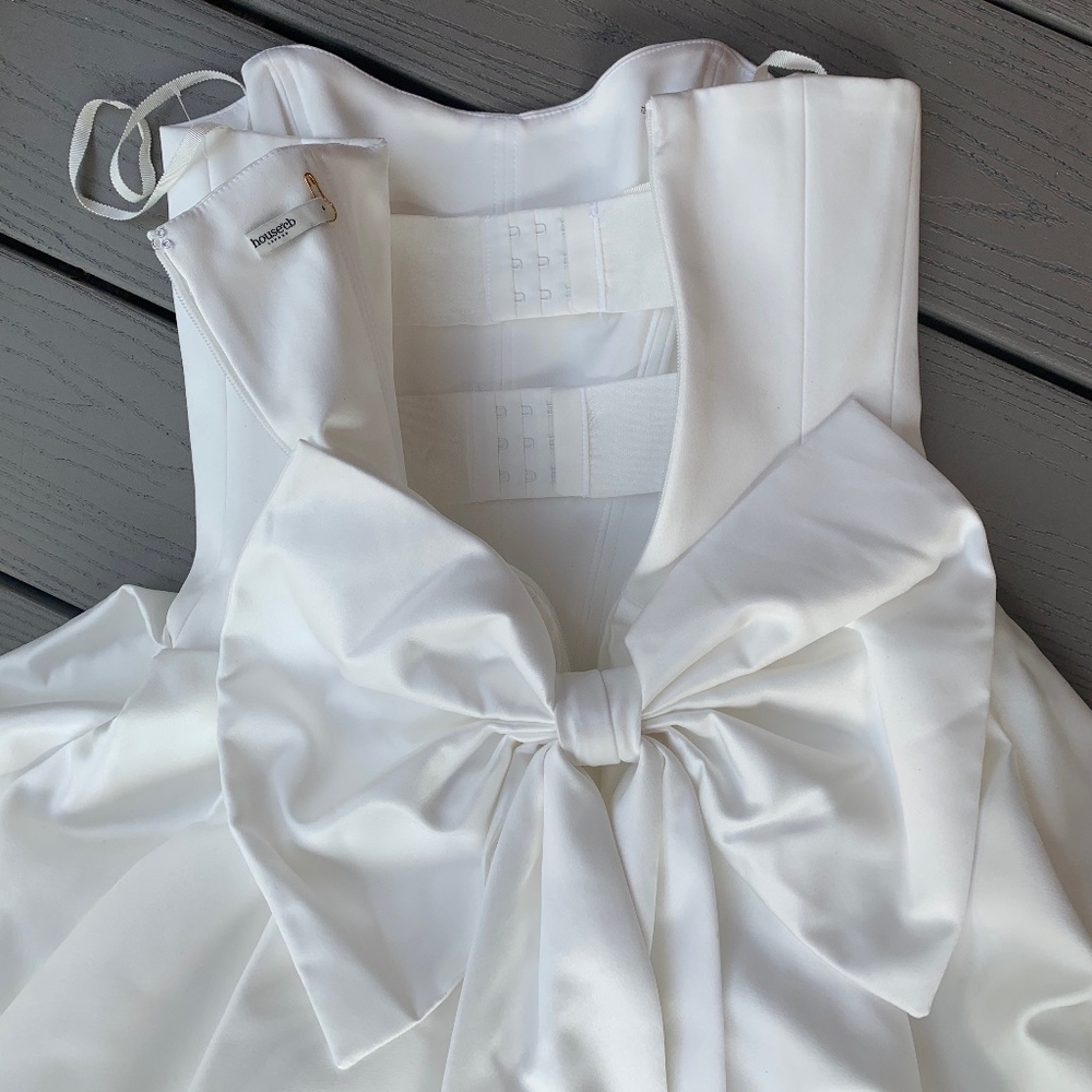 House of CB Noele Bow Strapless Satin Minidress - Picture 10 of 14